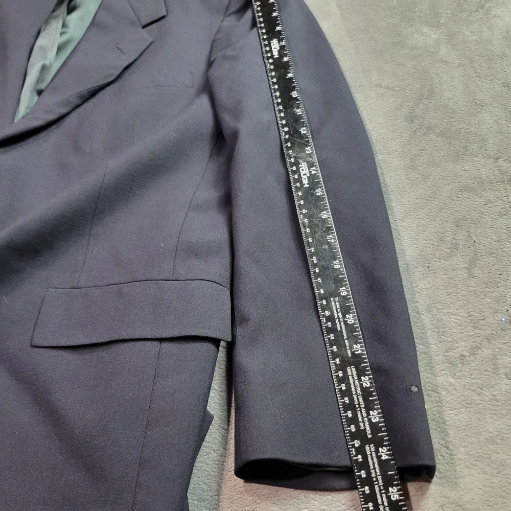 Austin‎ Reed Mens Navy Blue Pure Virgin Wool Blazer Gold Crest Buttons Dillard's